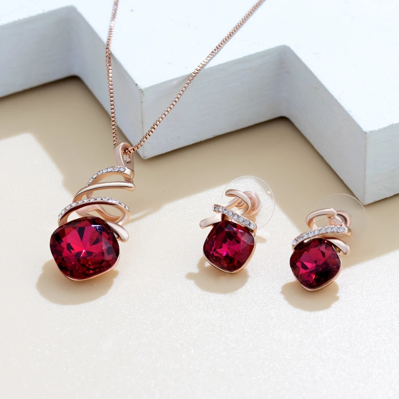 

Fashion Jewelri Jewelry Set Luxury Necklace Earrings Women Bridal Luxe Fine Cubic Zirconia Gold Plated Woman Wedding Sets Earing