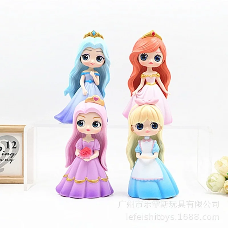 

Disney 4 Little Mermaid Princess Ariel Cinderella Hand-made Cartoon Doll Princess Model Cake Decoration Decoration Girl Gift