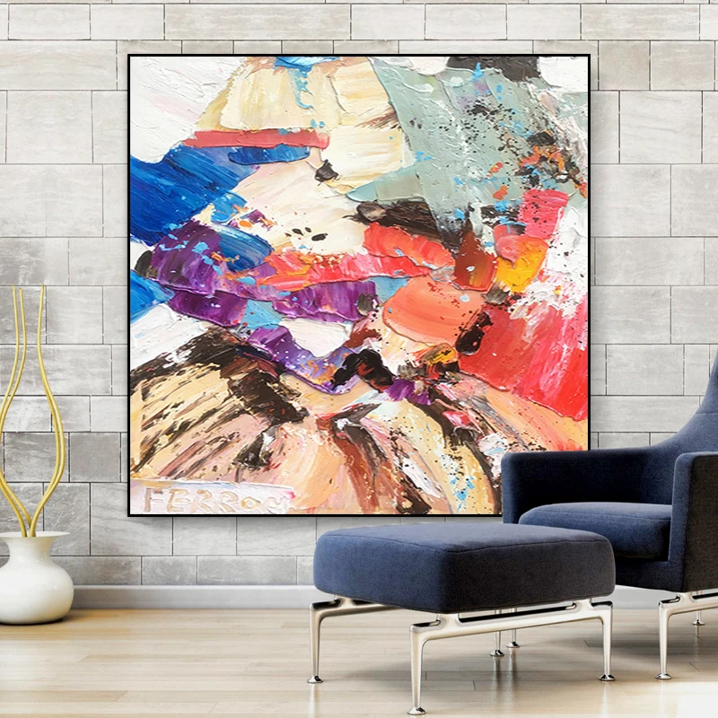 

Hand-painted Oil Painting Modern Minimalist Canvas Abstract Decorative Painting Living Room Corridor Hanging Painting Frameless
