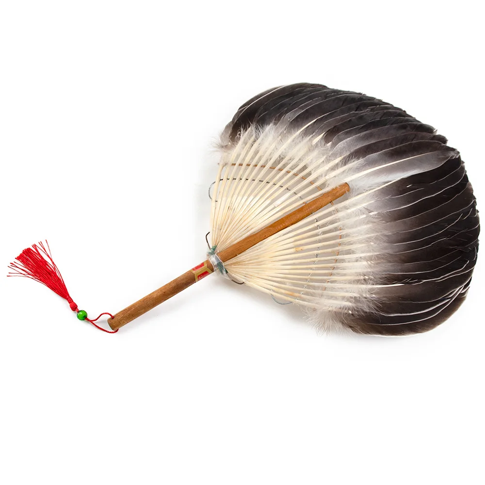 

Ручной Веер в стиле ретро с гусиными перьями, свадебное украшение, аксессуары для творчества, реквизит для танцев и представлений, декор вечерние, китайский классический веер