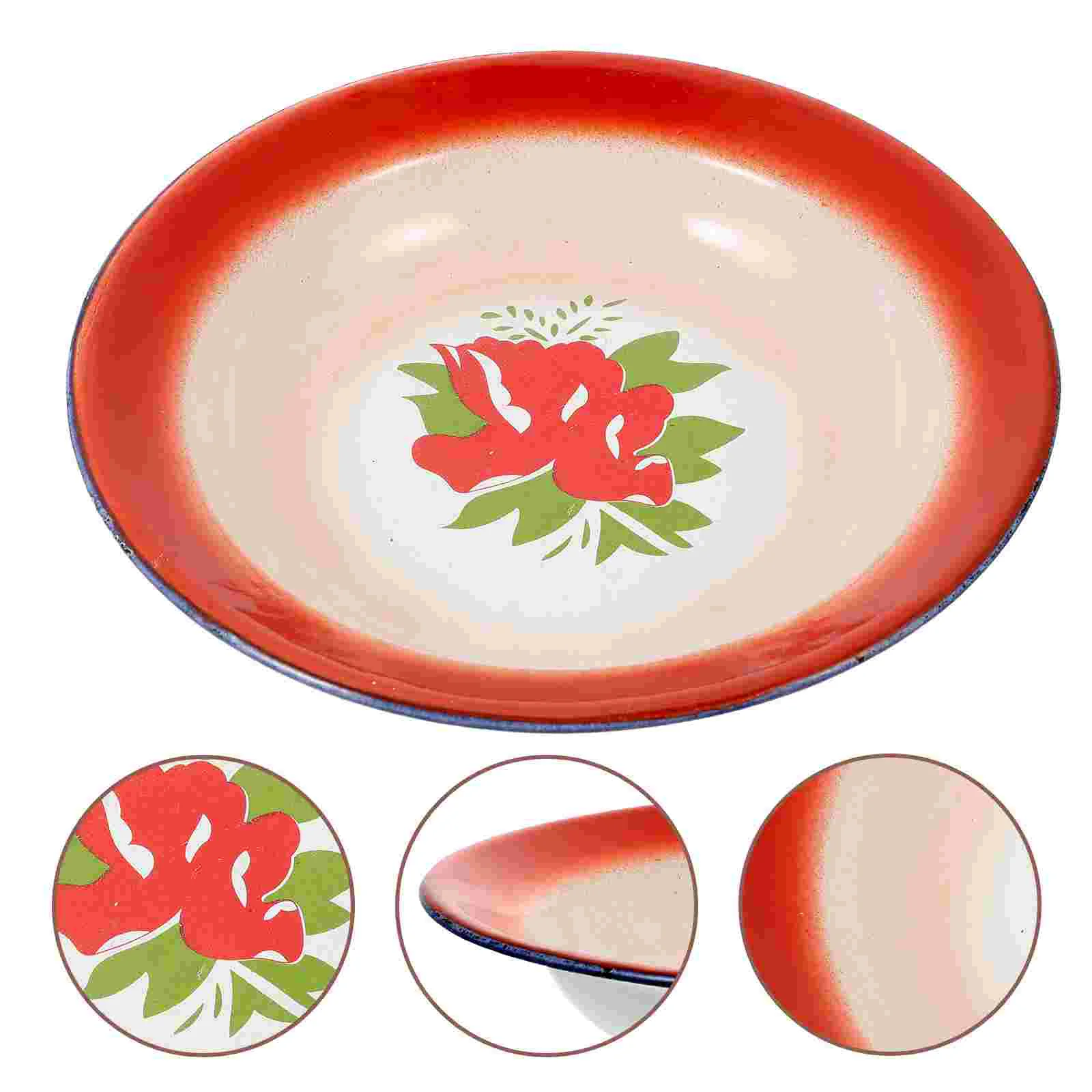 Эмалированная ваза для фруктов сервировочное блюдо круглые формы торта посуда