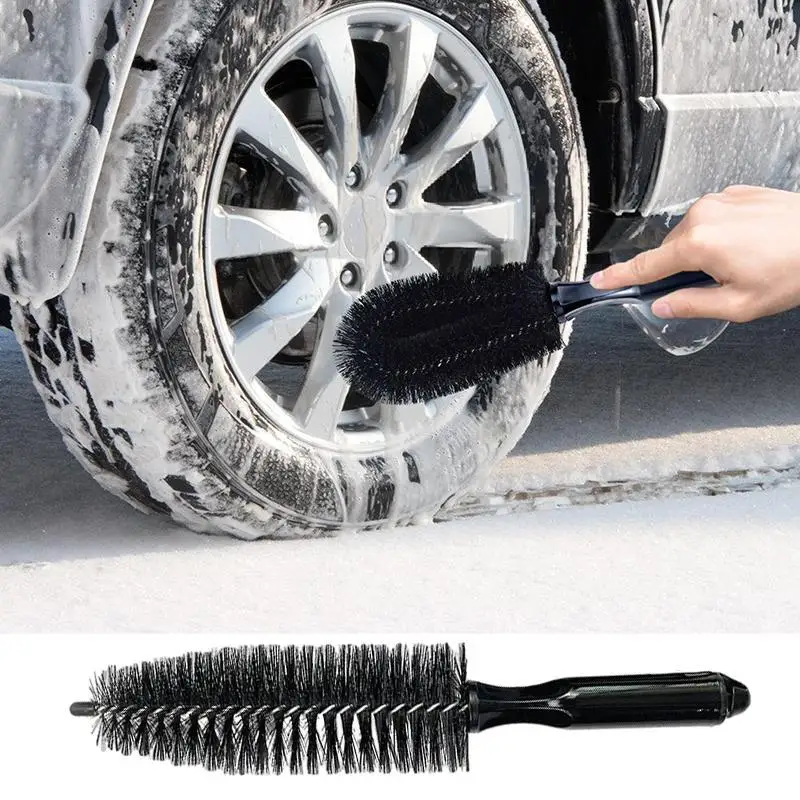 

Car Cleaning Detailing Brush Motorcycle Dust Remover Rim Cleaner With Long Handle Easy To Cleaning Rims Tire Scrubber Brush