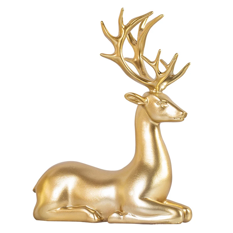 

Resin Statue Decor Decorative Sculptures For Home Decor Gold Living Room Decoration Bedroom Tv Cabinet Table Art Deer Wine Rack