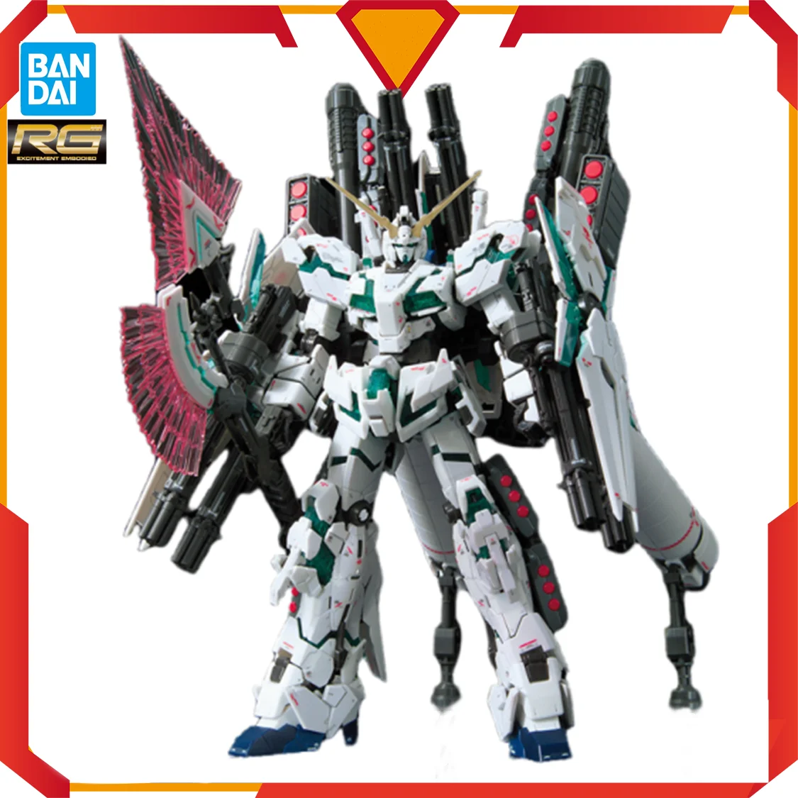 

2022 Original Bandai Fully equipped Gundam Model Figure RG 30 1/144 FA Full Armor Unicorn Gundam Awakening Assembled Model Toy