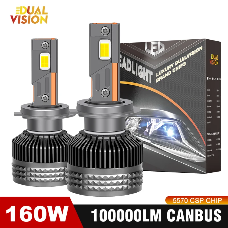 

H7 Canbus 160W H4 H1 LED Turbo HIR2 9012 Bulbs auto fog lamp light 100000LM H11 HB3 HB4 CSP K5C 5570 Super Bright Car Headlight