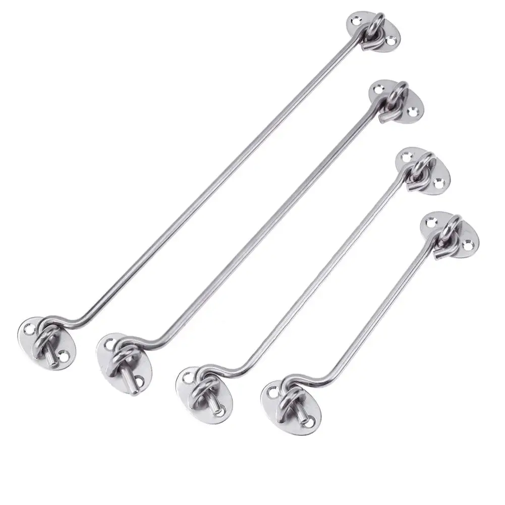 

6/12 Inch Stainless Steel Window Lock Safety Zinc Cabin Window Hook Gate Door Latch Limit Lock With Install Screws Baby Protect
