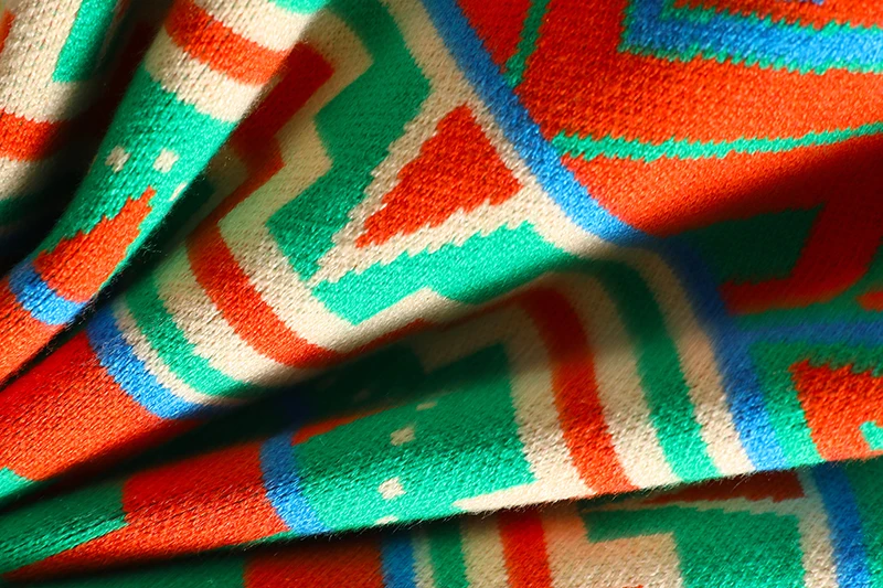 Женский винтажный жаккардовый Кардиган с длинным рукавом