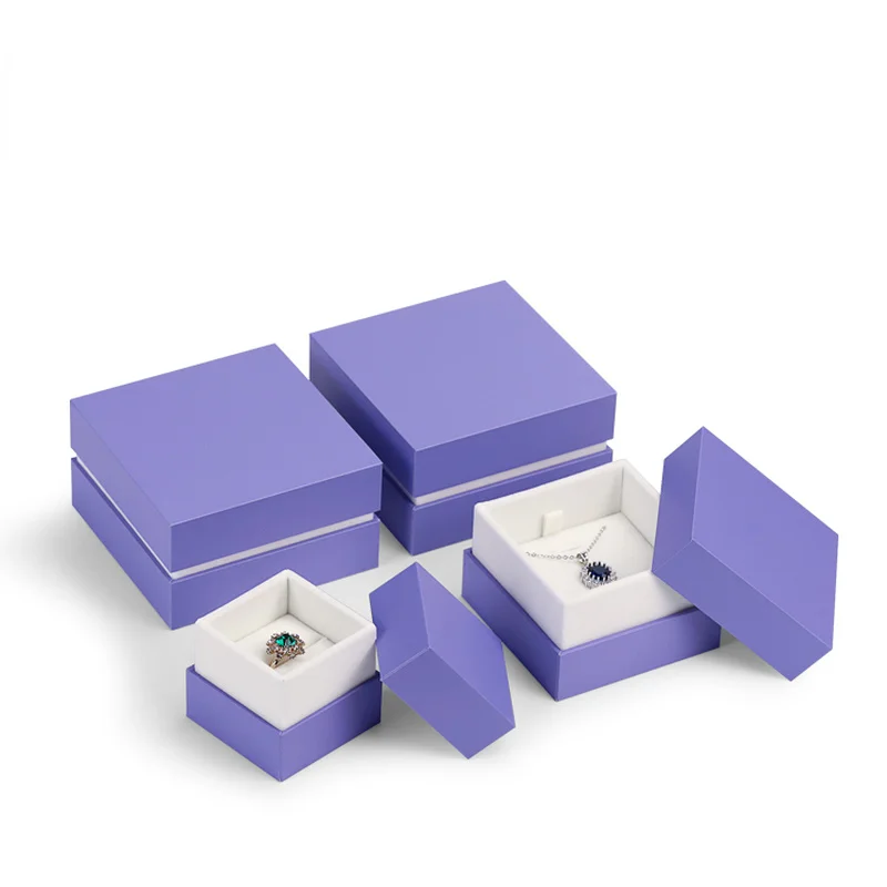 

Popular Color Catharanthus Roseus Blue Jewelry Box Necklace Box Gift Ring Box Printing Customization display box
