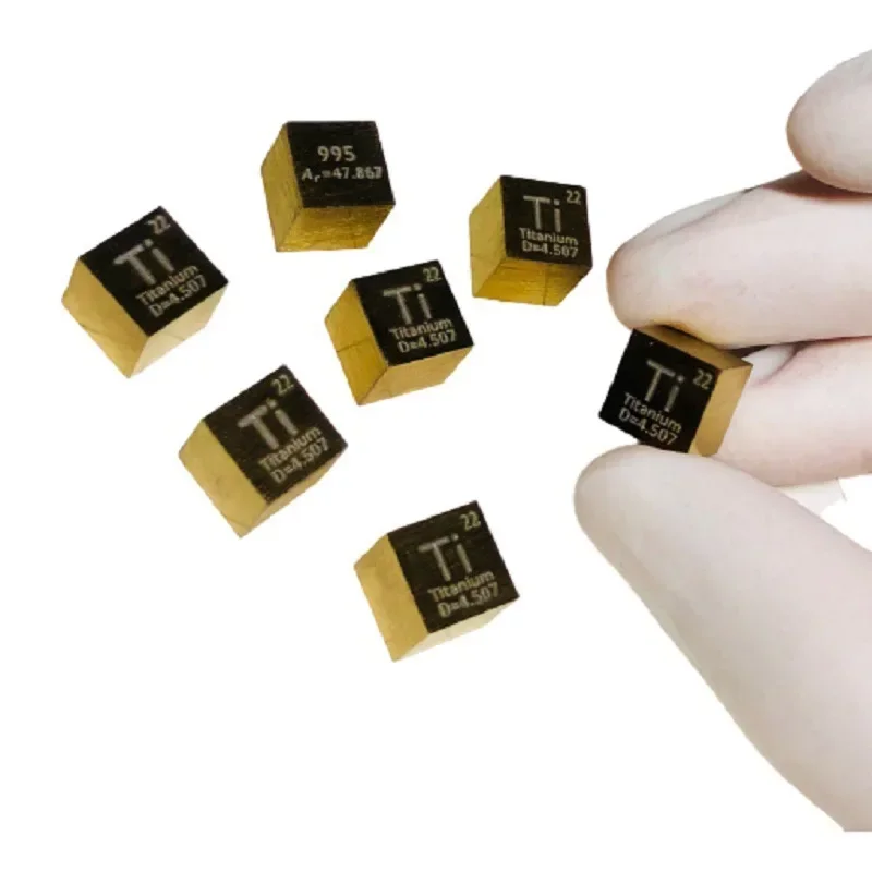 

10 мм титановый куб кофейного цвета 99,5% чистый Ti металлический гравировальный элемент образец