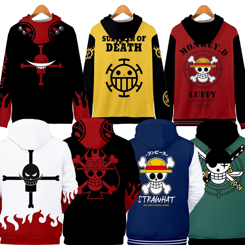 

Anime One Piece 3d Hoodies Monkey D Luffy Men Sweatshirt Trafalgar Law Roronoa Zoro Ace 2022 Hooded Print Kids Casual Pullover