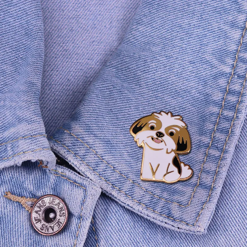 

Жесткая эмалированная булавка Lhasa в виде льва, собаки, милое животное из мультфильма, интересная брошь в виде животного для ювелирных изделий, аксессуар