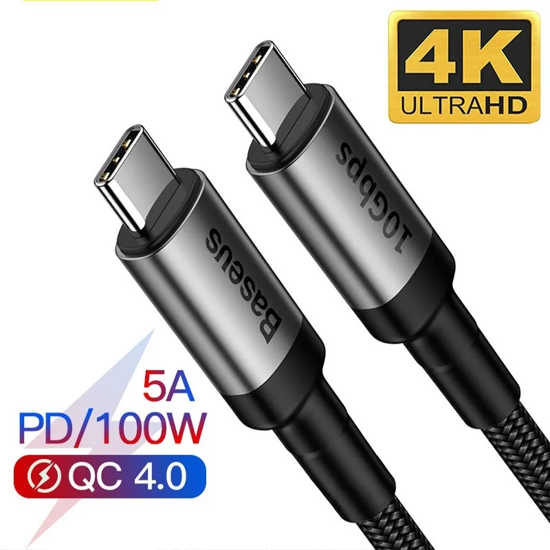 

Baseus USB 3.1 Type C To USB C Cable For MacBook Pro 100W PD Quick Charge 4.0 For Samsung Note 10 S20 USBC USB-C Charger Cord