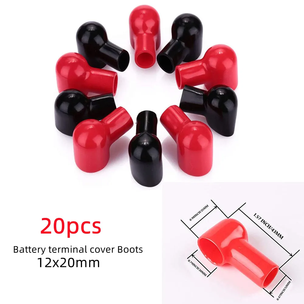 

20 шт., крышка клемм аккумулятора, ботинки, изолирующая защитная крышка для проушины для автомобиля, морской коммерческой мощности, спортивная изоляционная крышка аккумулятора