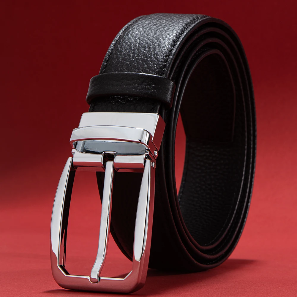 Men Genuine Leather Belt for Jeans Pants Luxury Designer Male Fashion Strap Free Shipping Real Cowskin Cowboy Metal Pin Buckle