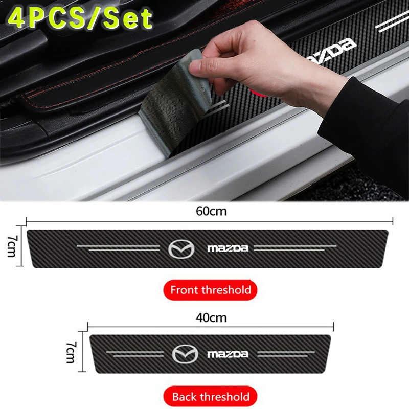 

4Pcs For Mazda Car Door Threshold Protection Sticker Anti-Scratch 3 5 6 Cx-3 Cx-4 Cx-5 Cx-7 323 626 Mx3 Mx5 Cx-9 Axela 6 Rx8 7