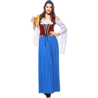 beer party women oktoberfest dirndl long dress bavaria wench costume girl maid fantaisa outfit