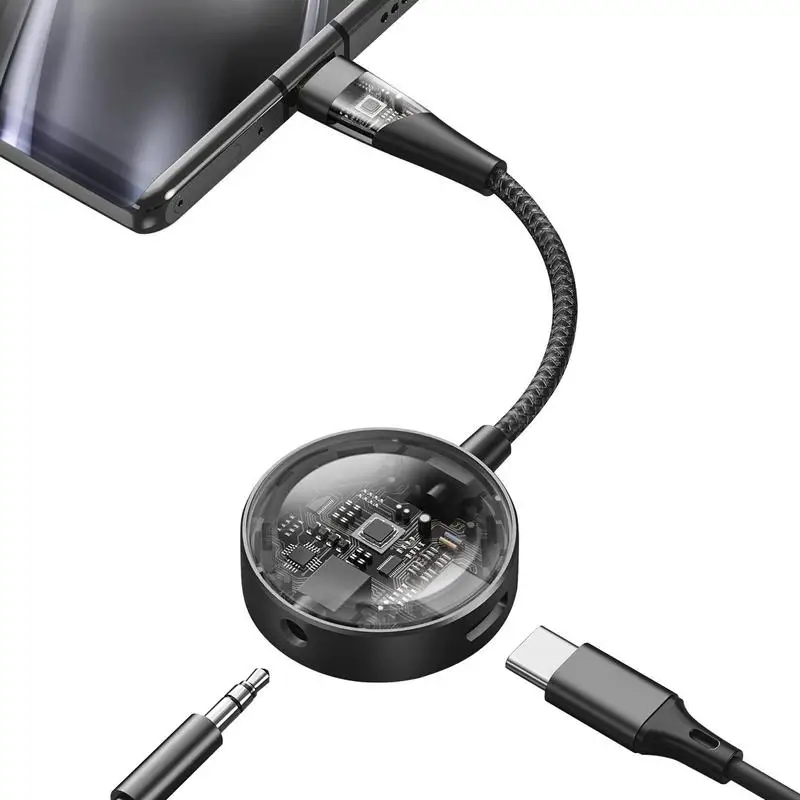 

Адаптер для наушников и зарядного устройства с USB C на 3,5 мм, 2 в 1, прозрачная крышка типа C для разъема USB C на аудио 3,5 мм
