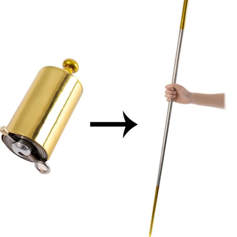 

Silver Appearing Cane Metal Steel Professional Trick Prop Stretchable Extendable Stick Stress Relieve High Elasticity Magic Toy