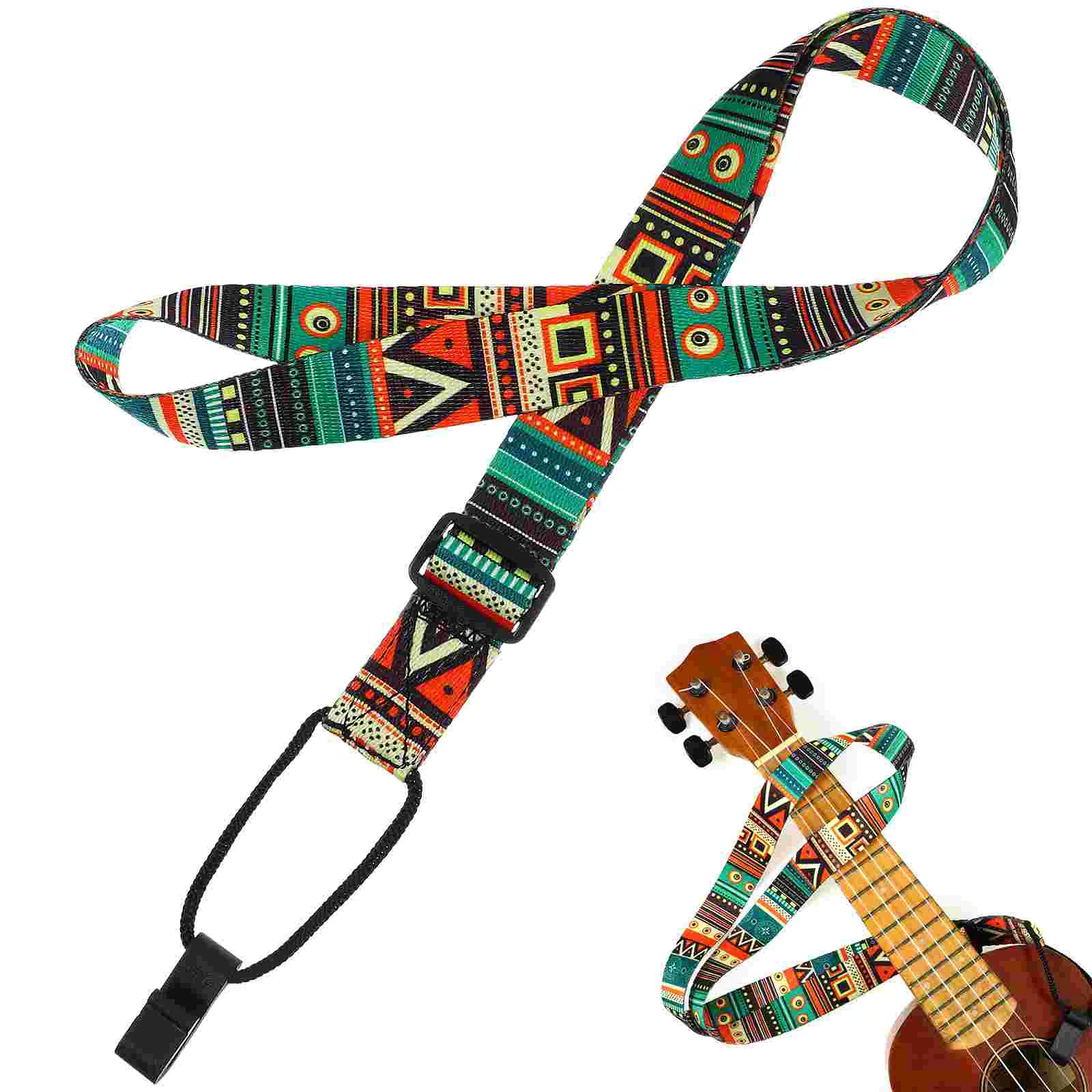 

Fashion Ukulele Straps Guitar Clip-on Adjustable Harness No Drill Shoulder Long Weave Tuner