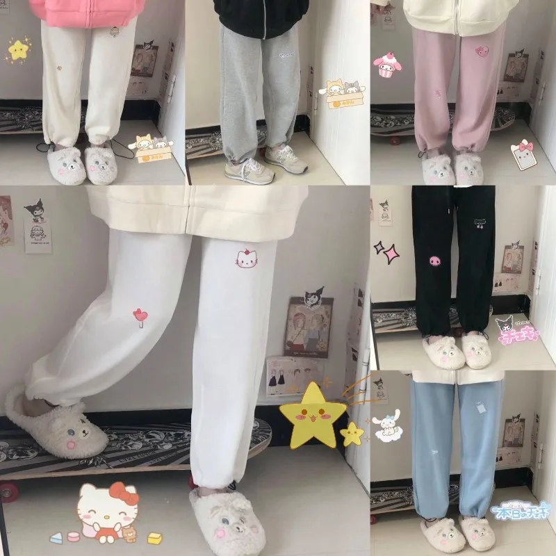 

Sanrios Kuromi Cinnamoroll My Melody Kittys Pompom Purins Anime Cute Cartoon Pants Japanese Kawaii Girl Heart Casual Versatile