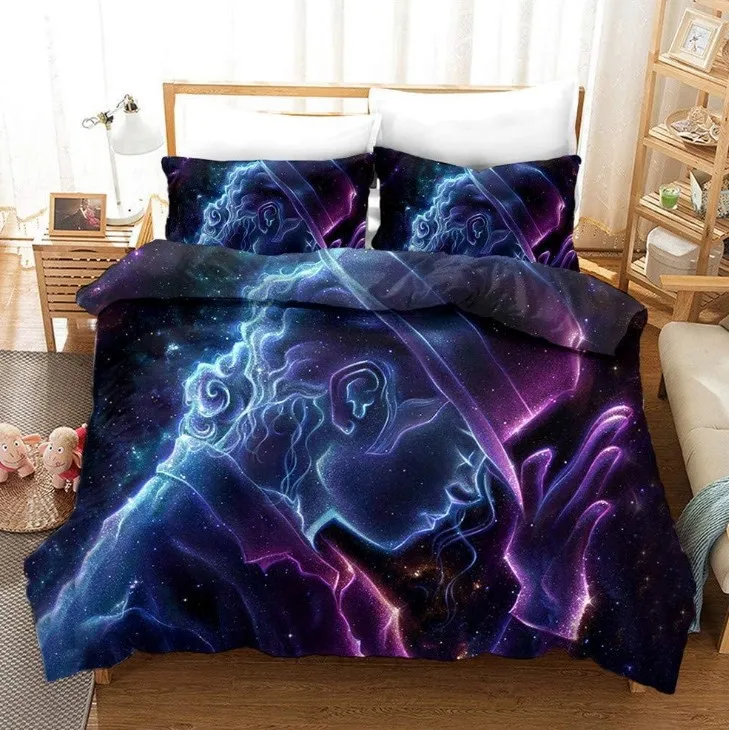 

Printed Michael Jackson Bedding Set Pillowcase Duvet Cover 3Pcs Double Twin Full Queen King Adult Kids Bedclothes Quilt Cover