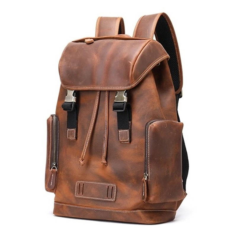 Men's Anti Theft Backpack New Male Laptop Backpack Genuine Leather Travel Backpack Designer Waterproof Travel Bag For Men Women