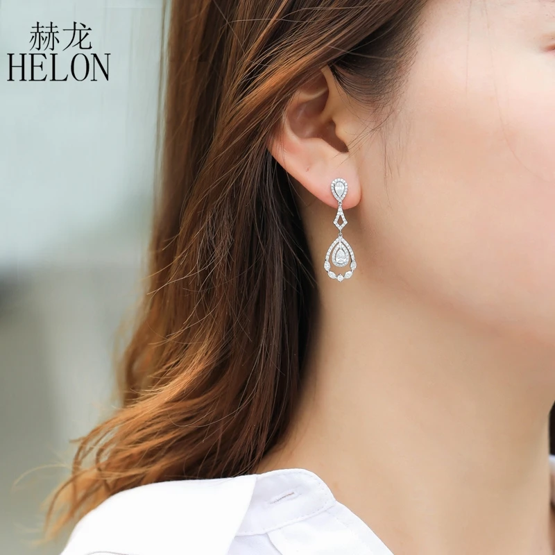 Серьги-гвоздики HELON из белого золота 18 К 14 к 10