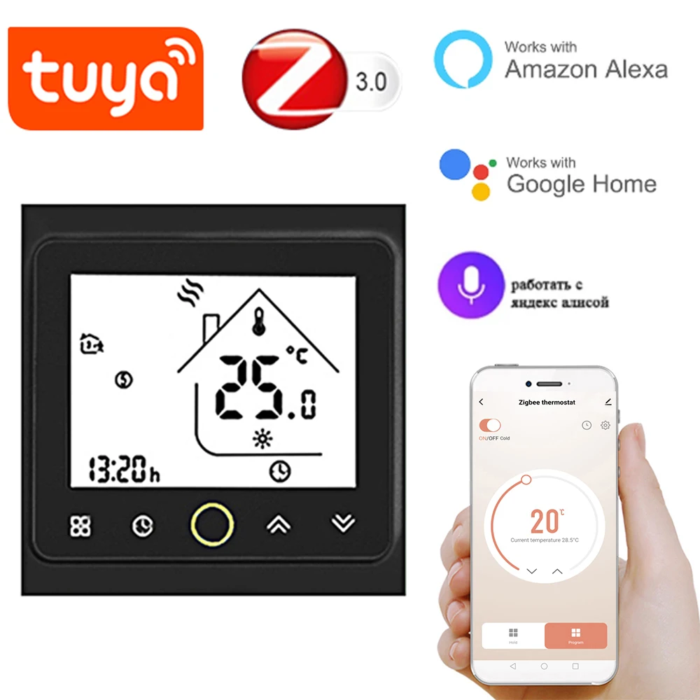 

Hot sell Smart home Electric Heating Thermostat Water / Gas Boiler Temperature Controller Alexa tuya Google Voice zigbee Control