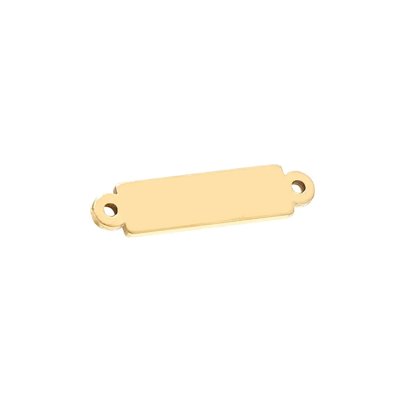

20pcs Gold Plated Stainless Steel Charm Rectangle Pendants Connectors For DIY Jewelry Necklaces Bracelets Making Findings