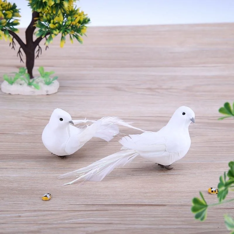 

1PCS Bird Craft Birds Doves White Birds Artificial Foam Feather DIY Wedding Party Supplies Decorative Birds Decorative Trinket
