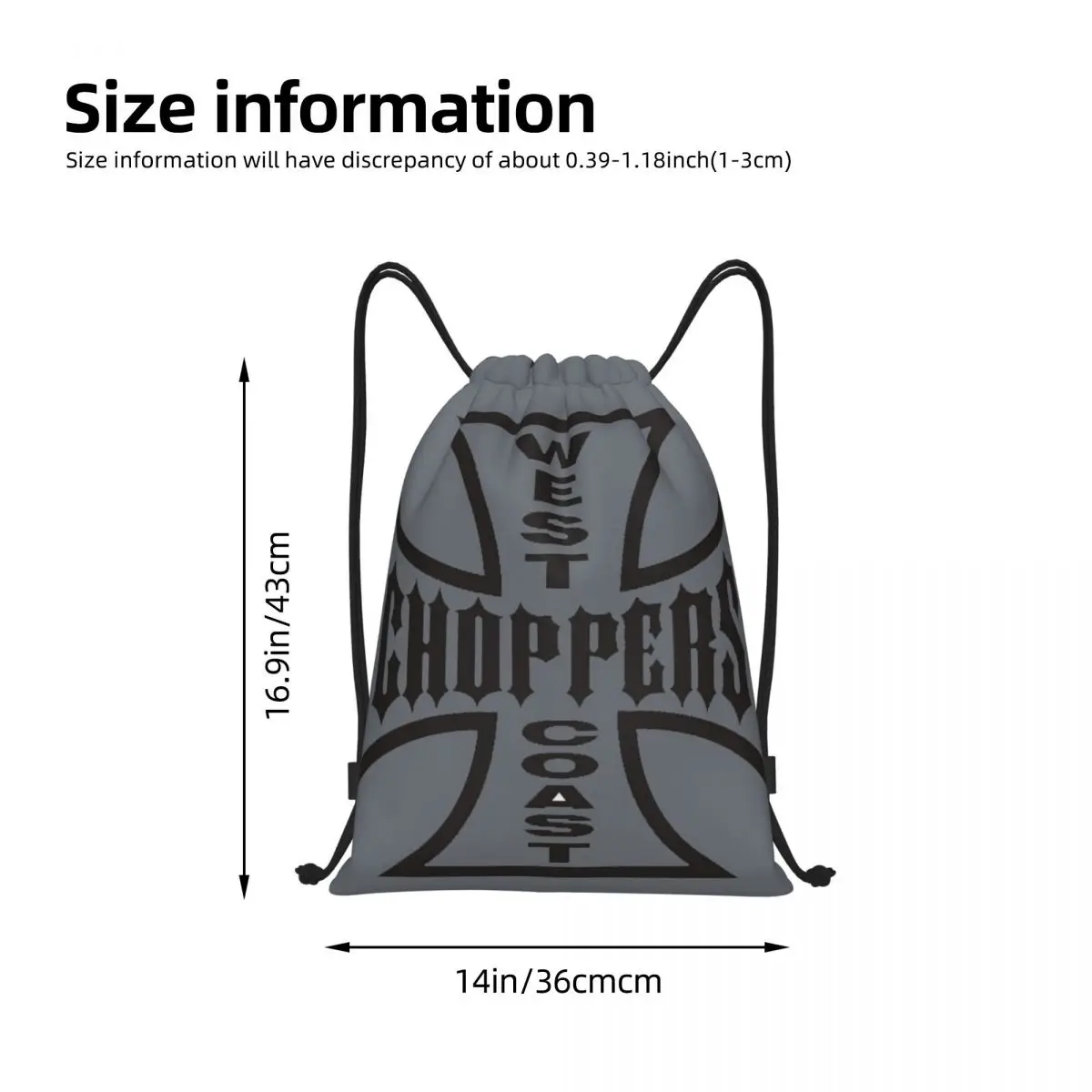 Пользовательские западные побережья железные чопперы сумка на шнурке с крестом