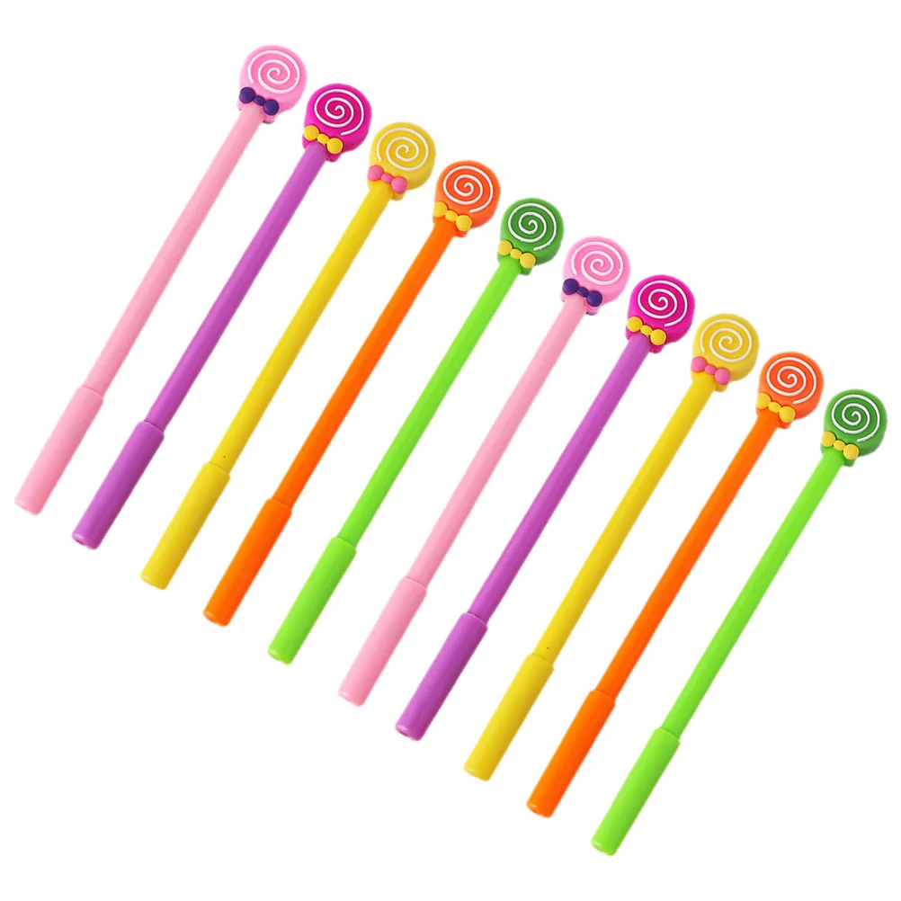 

10 Pcs Writing Tool Lollipop Party Favors Pens School Korean Version Cute Gel Multipurpose Students Plastic Portable