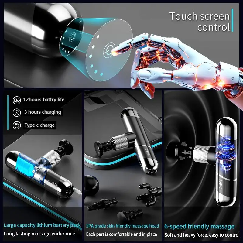 Профессиональный массажный пистолет на 8000 об/мин скорость двигателя 18 мм глубина
