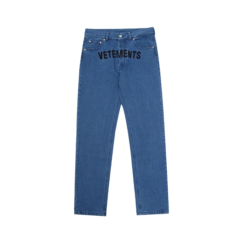 2022 Spring Summer VETEMENTS Brand Men's Straight Lightweight Jeans High Quality Business Casual High Waist Thin Jeans