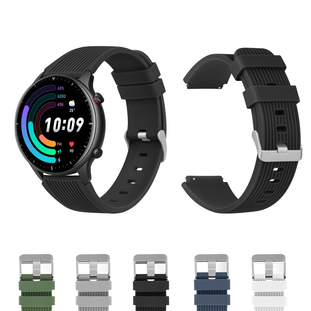 

Ремешок силиконовый для Amazfit GTR 2e/GTR/3 Pro, браслет для Amazfit Pace/GTR 2/GTR 47 мм, 22 мм