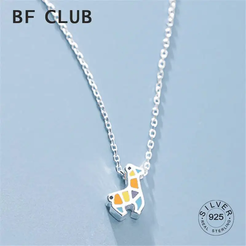 

925 Silver Color Choker Necklace Deer Shape Clavicle Chain Short For Women Fine Jewelry Brithday Gift