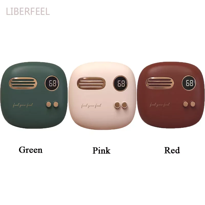 

2023New Digital Display Temperature Hand Warmer Power Bank Retro Speakers Pocket Mini Powerbank Double-Side Heating For iPhone 1