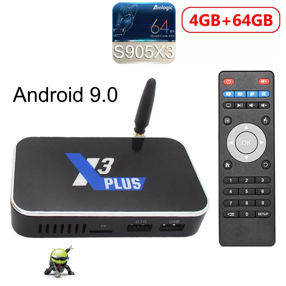 

TV Box Android 9.0 X3 PLUS Amlogic S905X3 2GB 4GB DDR4 16GB 32GB 64GB ROM 2.4G 5G WiFi 1000M LAN Bluetooth 4K HD X3 Cube X3 Pro