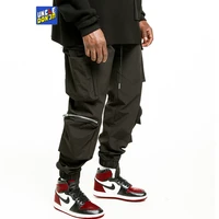 uncledonjm motorcycle style multi pocket cargo pants hip hop skateboard pants high street fashion techwear trousers