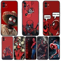 deadpool spider man phone cases for iphone 13 pro max case 12 11 pro max 8 plus 7plus 6s xr x xs 6 mini se mobile cell