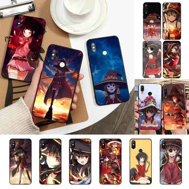 

Japan Anime Konosuba Megumin Phone Case For Redmi Note 7 5 8A Note8pro 9Pro 8T Coque for note6pro Capa