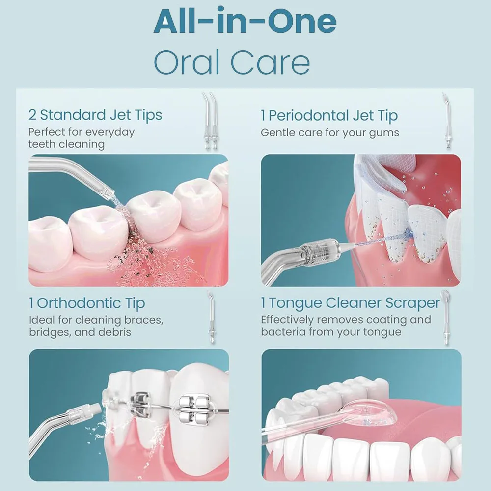 Фото Мини Nicwell Gum, ежедневный стоматологический ирригатор, ирригатор для воды, импульс, большее давление, профессиональный ортодонтический ирригатор для полости рта, Waterpick №5