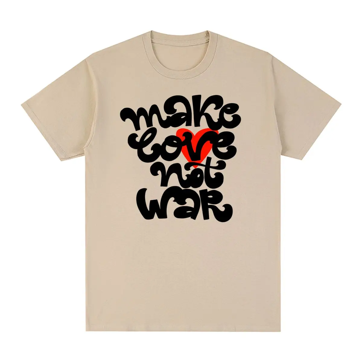 

Peace Make Love Not War Vintage T-shirt Stop the Wars No War Cotton Men T shirt New Tee Tshirt Womens Tops