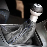 universal car leather stitch manual gear shift knob shifter boot cover black shift lever cover protections car accessories