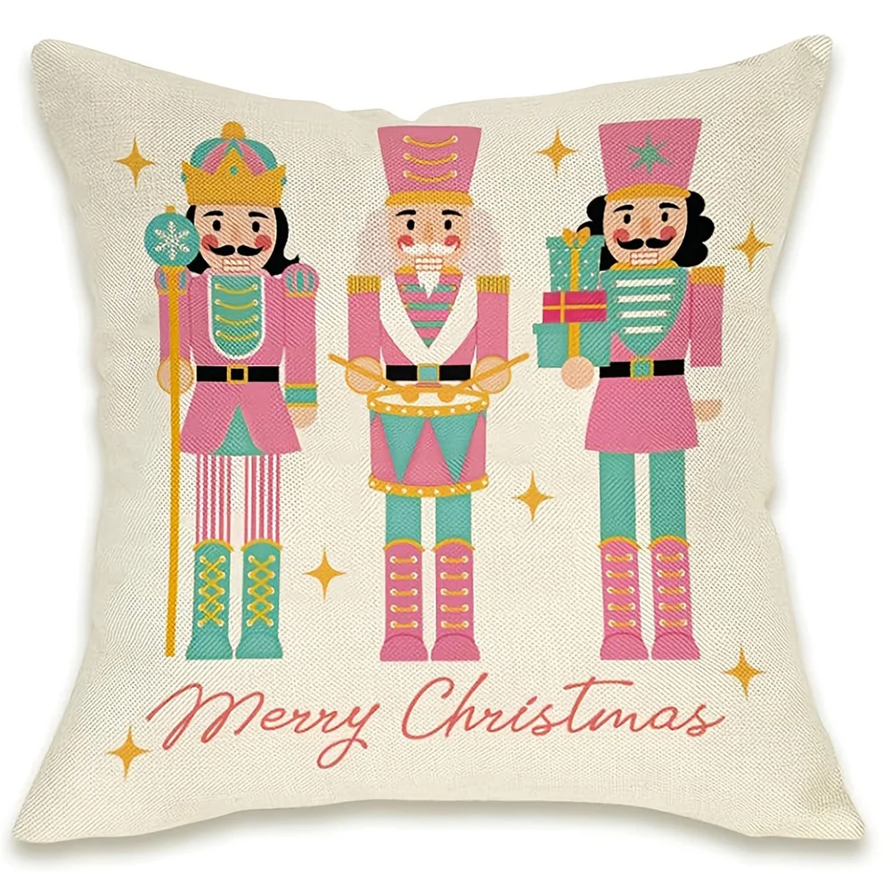 Рождественские наволочки Щелкунчик полиэстер велюр 40x40 см