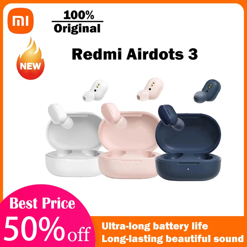

Xiaomi Redmi AirDots 2/3 TWS Earphone Wireless Bluetooth 5.2 True Wireless Headset AptX Stereo with Mic Handsfree Buds Earbuds