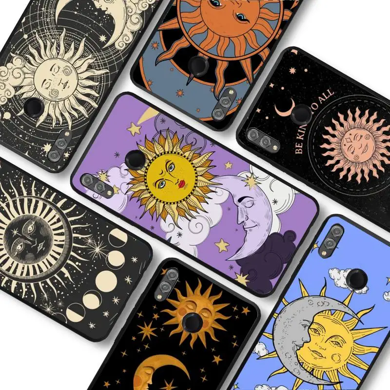 

Funny Sun Moon Face Phone Case For Huawei honor 10Lite 10i 20 8x 10 Funda for Honor 9lite 9xpro Back Coque