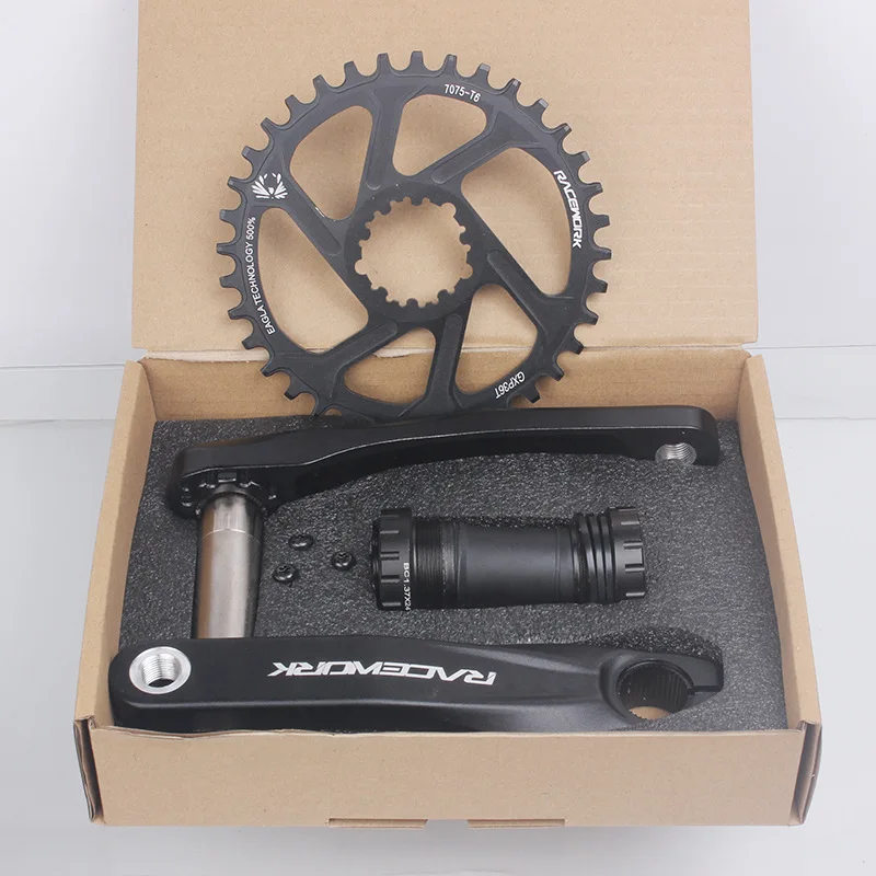 Racework Bicycle Crankset 32T 34T 36T 38T Chainring 170MM MTB Crank Bike Crown Compatible for SRAM SHIMANO Part | Спорт и