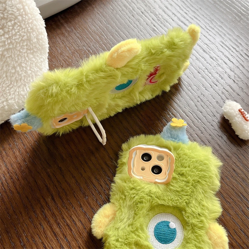 3D циклоп монстр теплый зимний плюшевый меховой чехол для Huawei Mate 60 Pro 50 40 30 пуховая