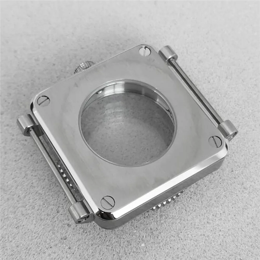 NH35 Square Case 42mm 316L Stainless Steel Sapphire Glass Watch Case fit for NH35/NH36/4R/7S Movement Unique Men Watch Case